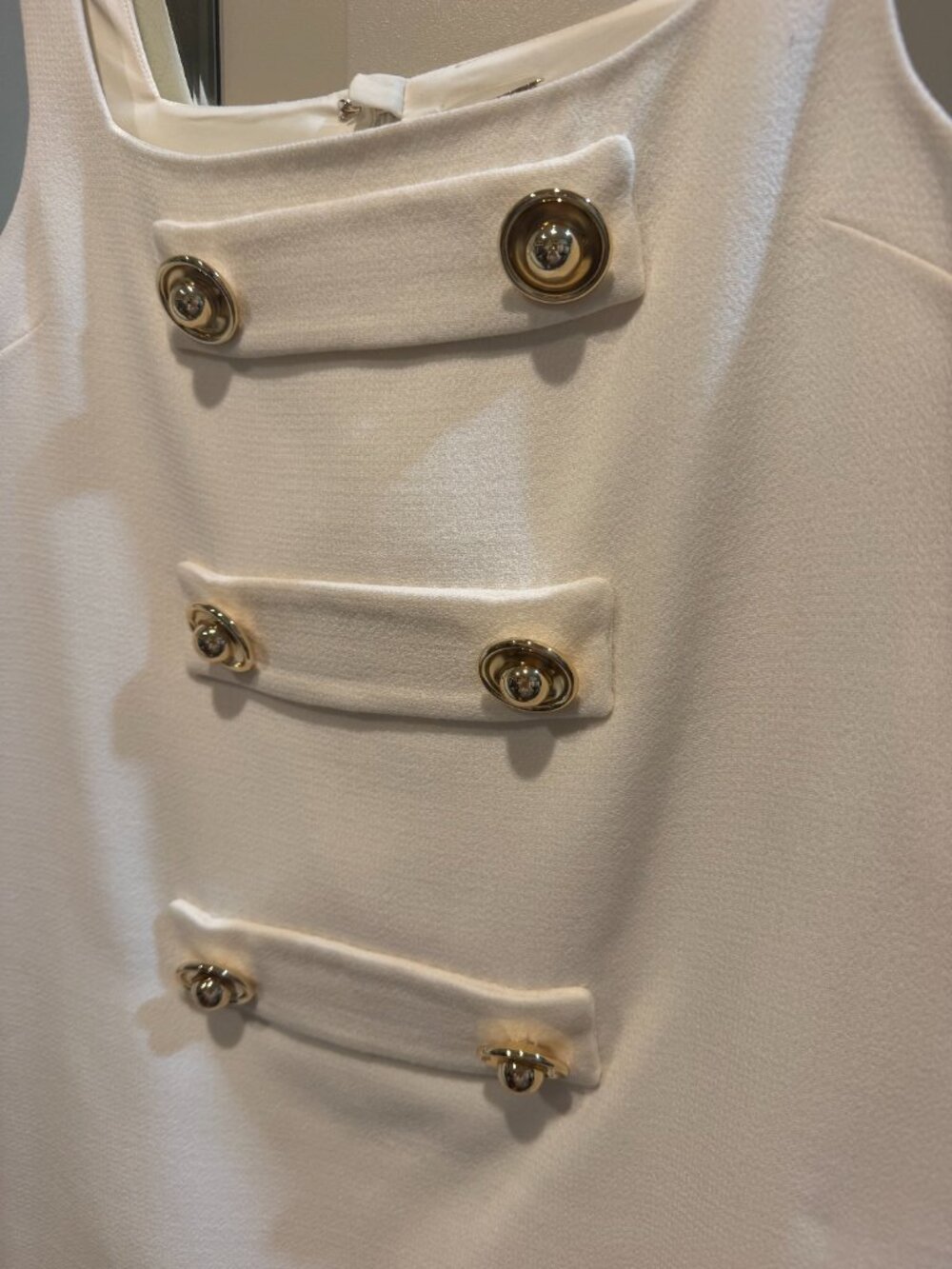 Alexis Luya Mini Dress in White with Gold Buttons size Medium - Picture 4 of 5